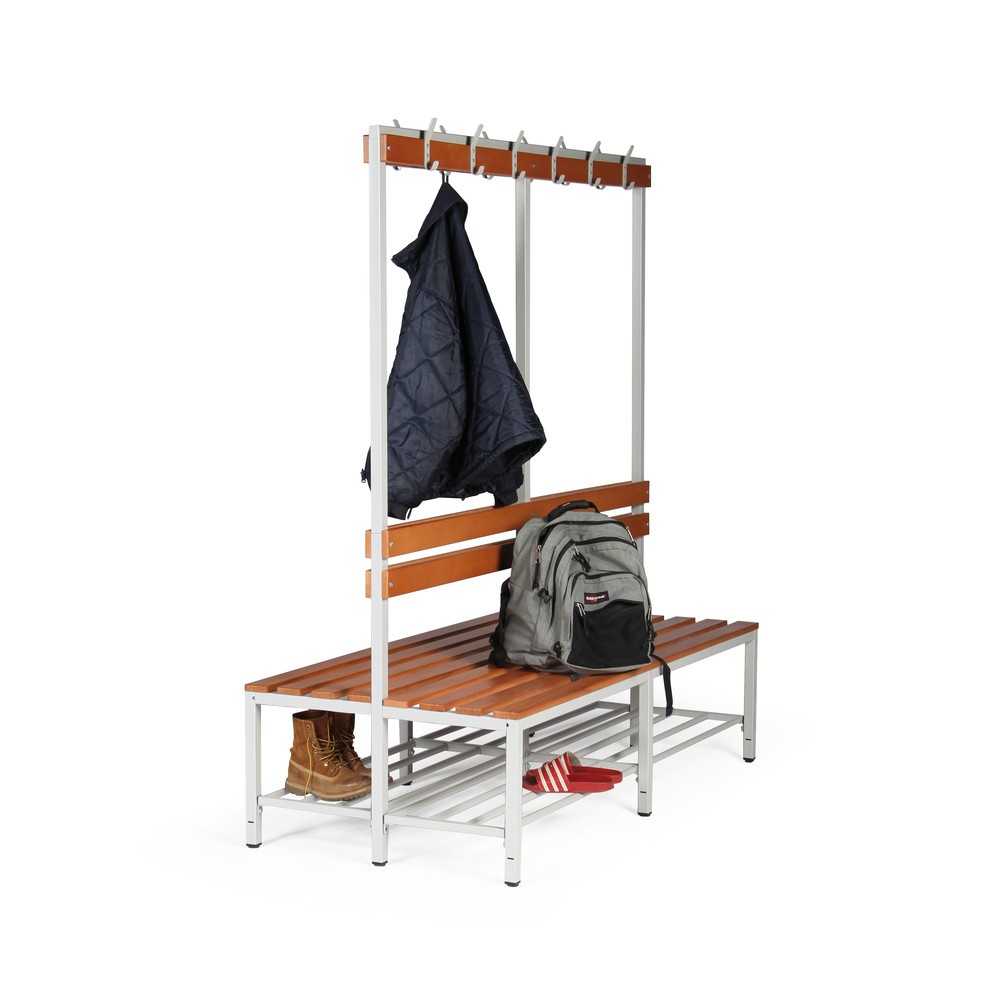 N° de l'image du produit 2 : HEMMDAL Banc de vestiaire, 2 côtés, longueur 1 600 mm, 2x 6 crochets