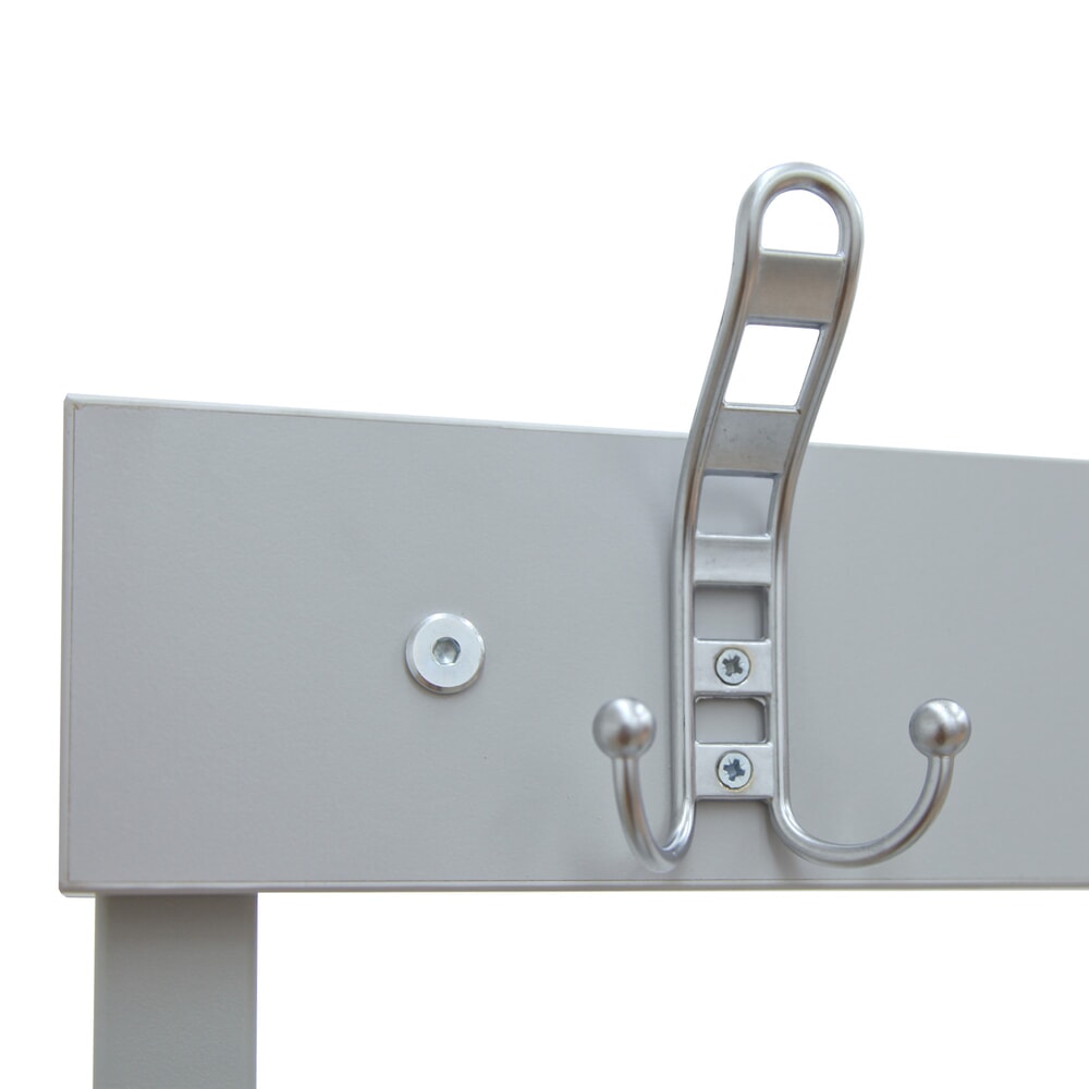 N° de l'image du produit 3 : HEMMDAL Banc de vestiaire HUB-1, utilisable des 2 côtés, avec barre à patères et grille porte-chaussures, longueur 1 000 mm