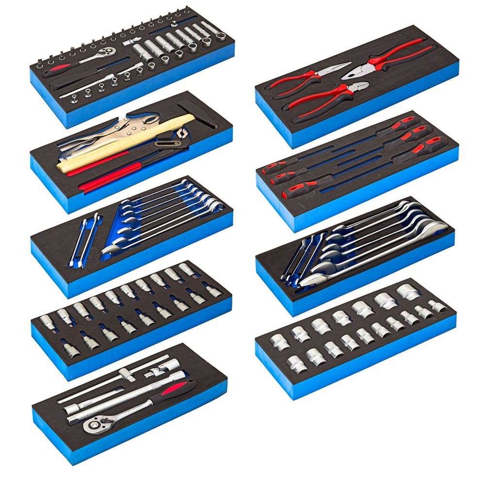 Immagine del prodotto n. 4: HEMMDAL Carrello da officina, incl. assortimento di utensili da 115 pezzi, blu