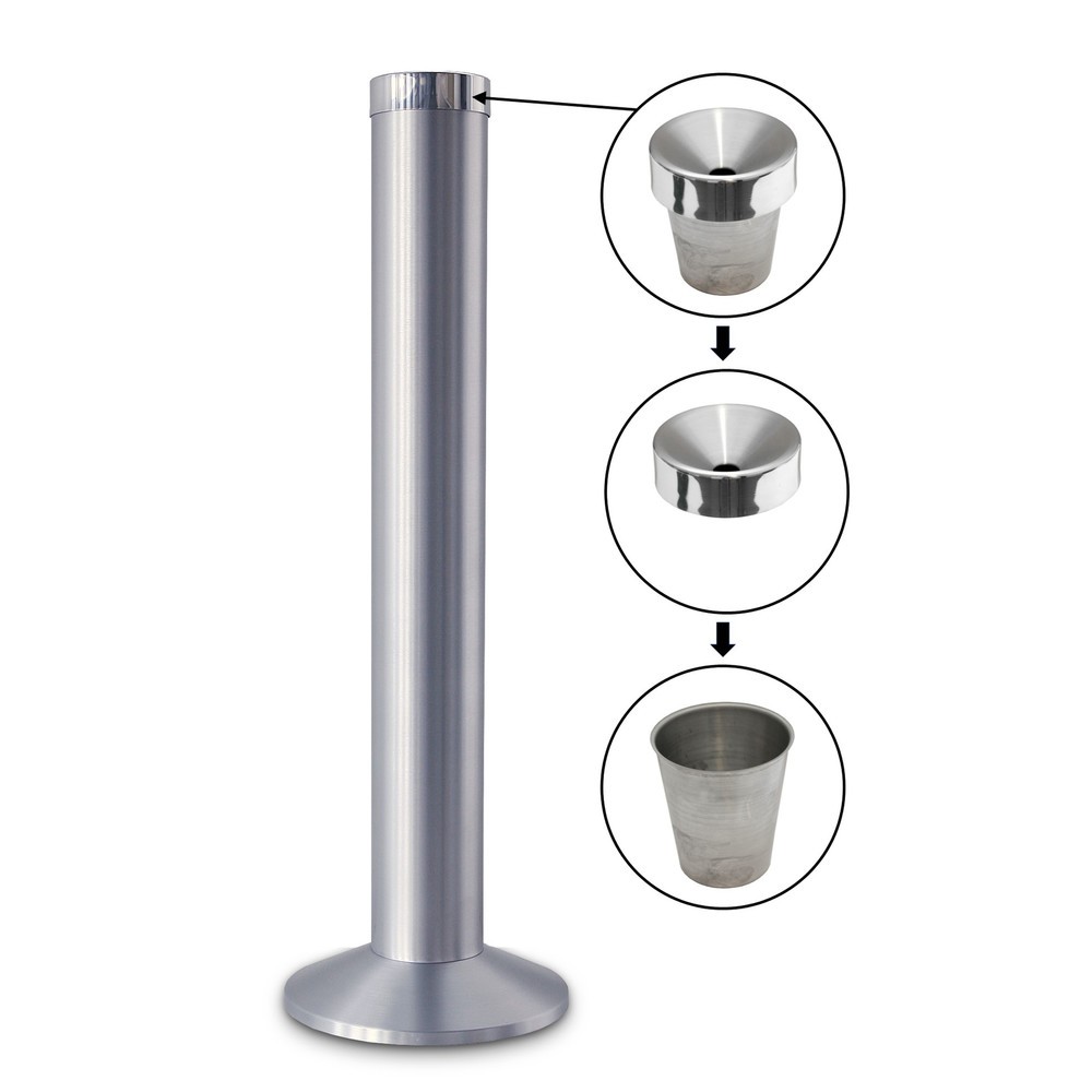 N° de l'image du produit 2 : Cendrier sur colonne HEMMDAL en aluminium, mat