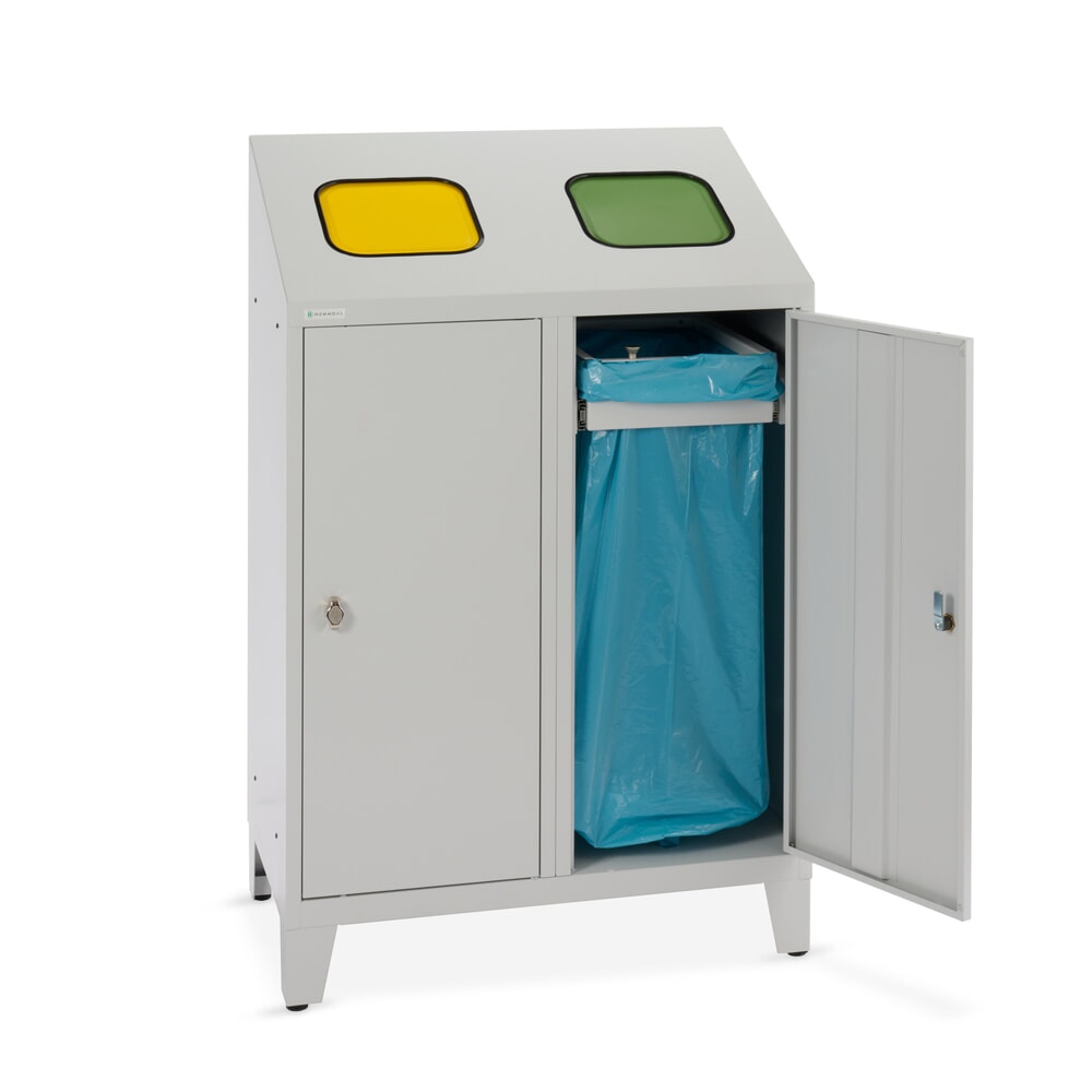 N° de l'image du produit 6 : HEMMDAL Collecteur de déchets de recyclage Duo, avec 2 supports de sac, 120 litres chacun