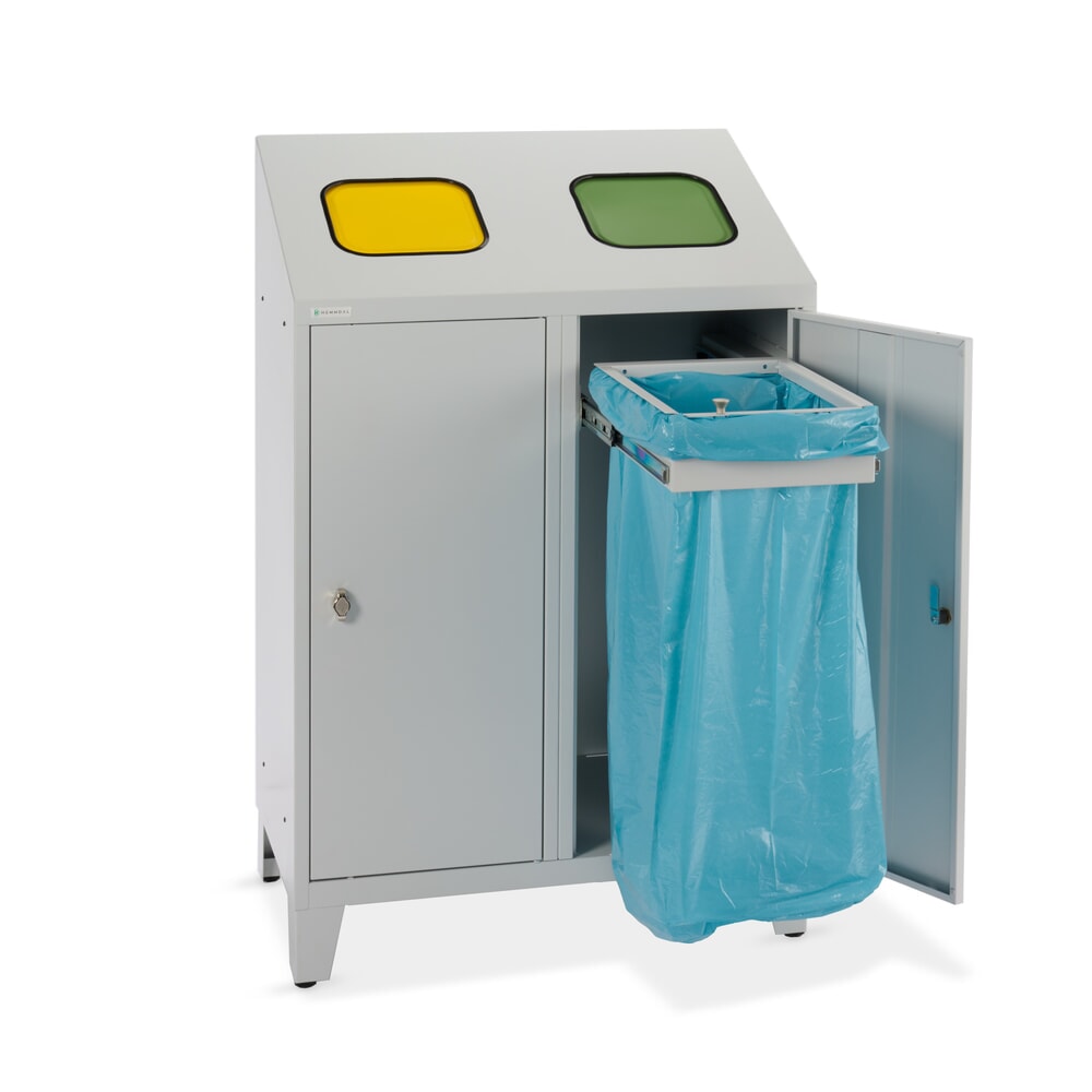 N° de l'image du produit 7 : HEMMDAL Collecteur de déchets de recyclage Duo, avec 2 supports de sac, 120 litres chacun