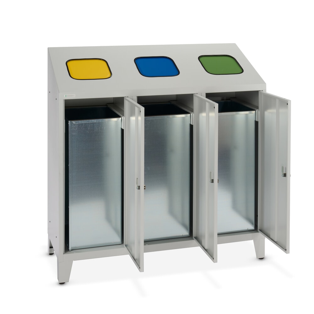 N° de l'image du produit 10 : HEMMDAL Collecteur de déchets de recyclage Trio, avec 3 conteneurs intérieurs, 120 litres chacun