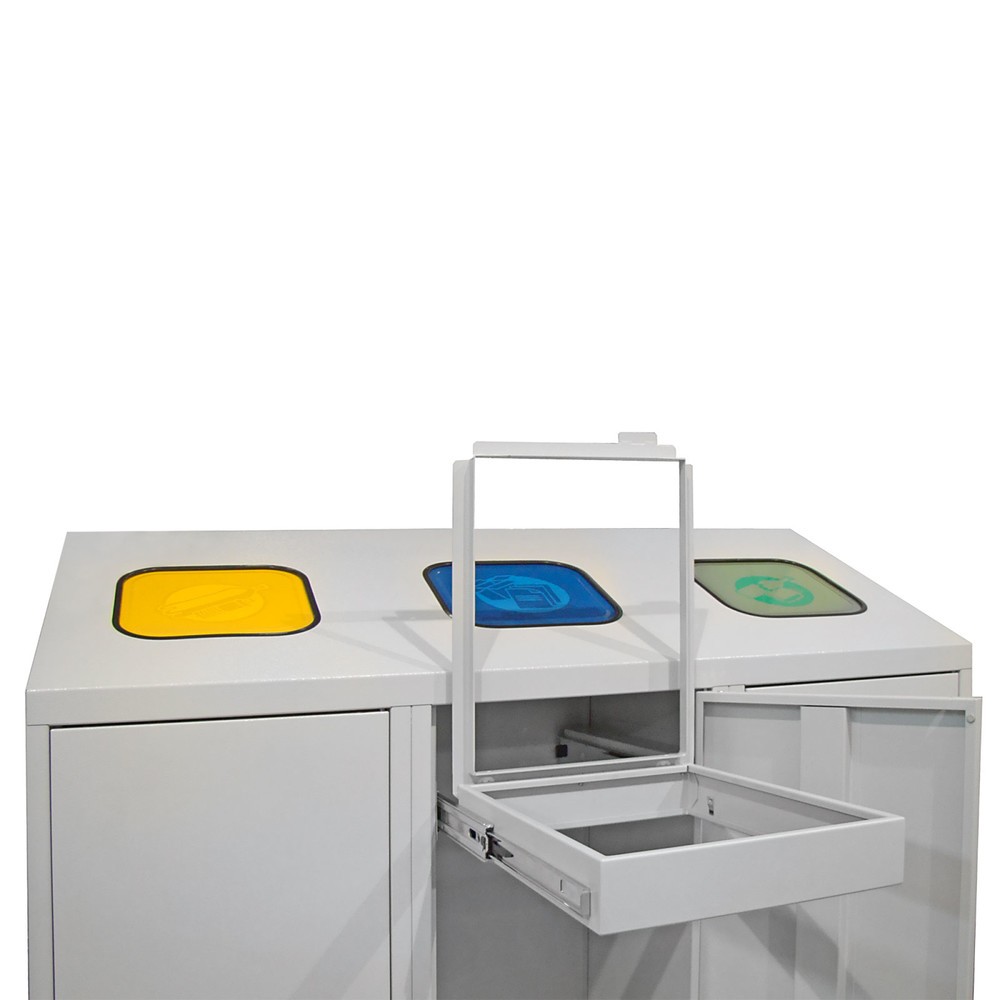 N° de l'image du produit 3 : HEMMDAL Collecteur de déchets de recyclage Trio, avec 3 supports de sacs, 120 litres chacun