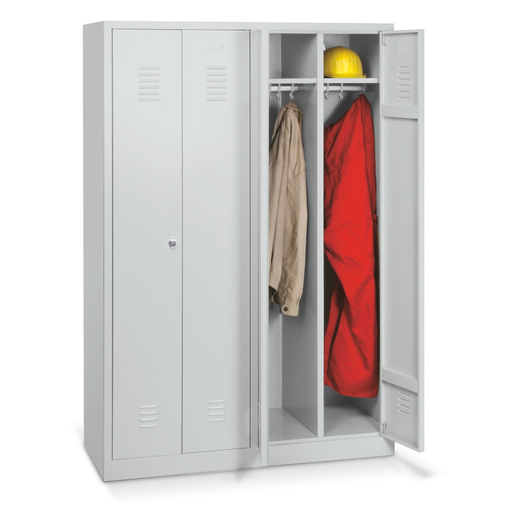Produktabbildung: HEMMDAL Doppelspind, 1 Abteil, HxBxT 1.800 x 600 x 500 mm, lichtgrau