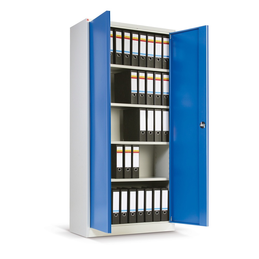 Productafbeelding nr. 1: HEMMDAL Draaideurkast, hxbxd 1.950 x 925 x 500 mm, lichtgrijs/gentiaanblauw