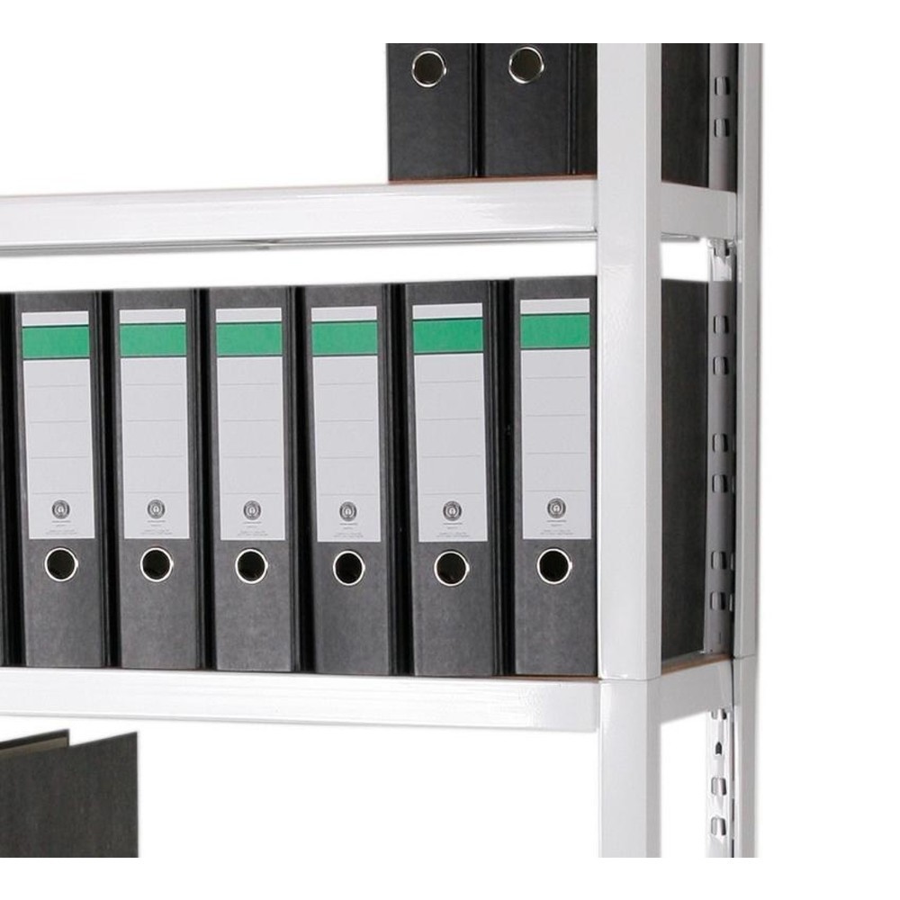 N° de l'image du produit 4 : HEMMDAL Étagère à dossiers, système enfichable, HxlxP 1 800 x 900 x 300 mm, 5 tablettes HDF, charge par tablette 150 kg, 55 classeurs max., blanc.
