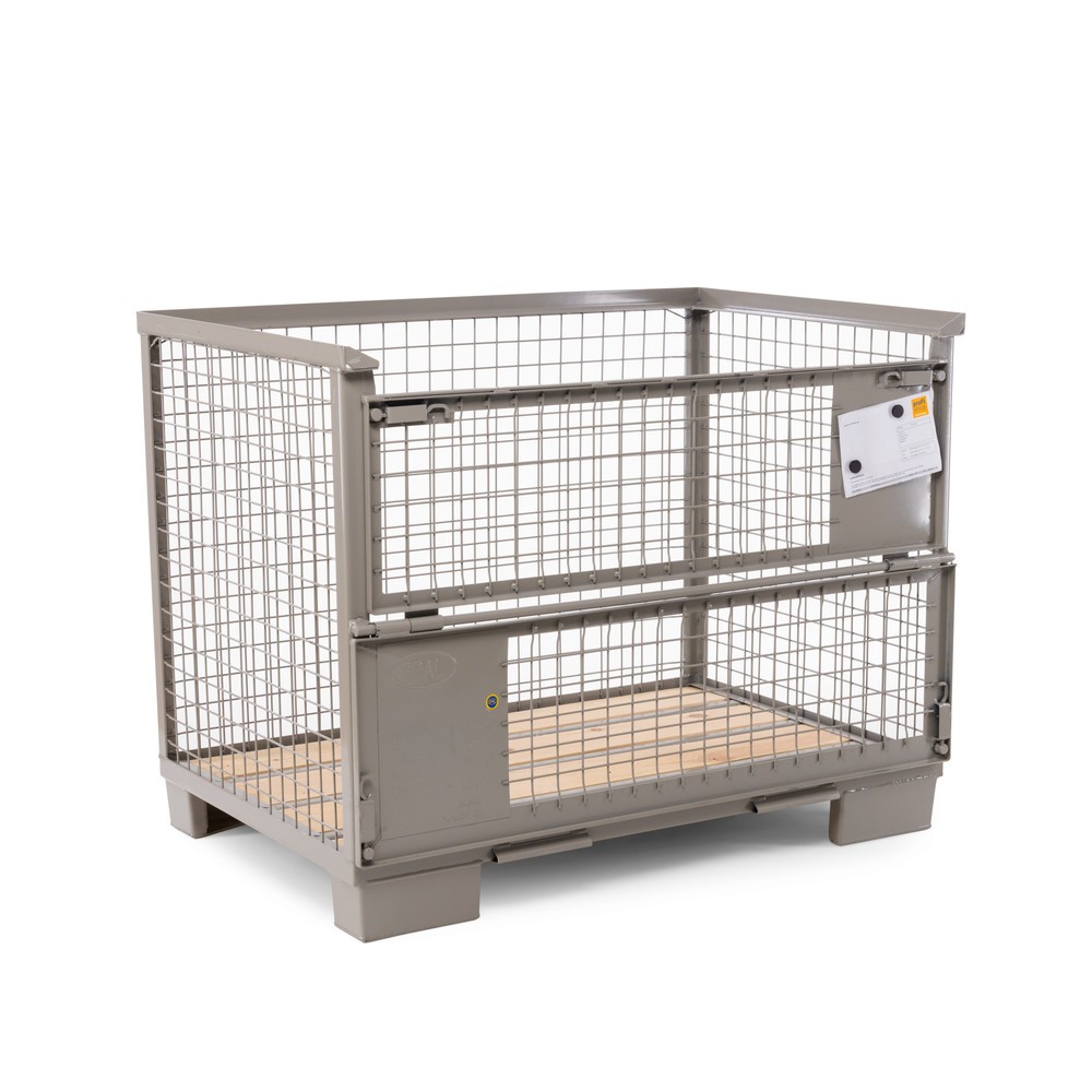 Productafbeelding nr. 6: HEMMDAL  Euro-gitterbox met dubbele voorwandklep, hxbxd 970 x 1.240 x 835 mm, steengrijs