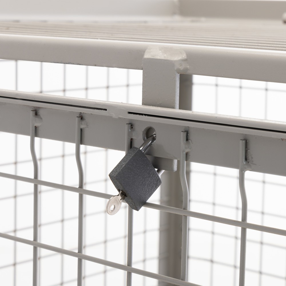 Productafbeelding nr. 10: HEMMDAL Euro-gitterbox met half neerklapbare lengtewand en deksel, hxbxd 970 x 1.240 x 835 mm, steengrijs
