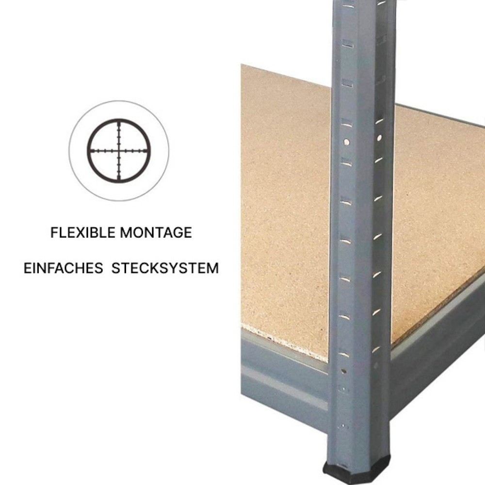Produktabbildung Nr. 3: HEMMDAL Fachbodenregal Typ S graphitgrau, Fachlast 150 kg, HxBxT 1.800 x 900 x 450 mm
