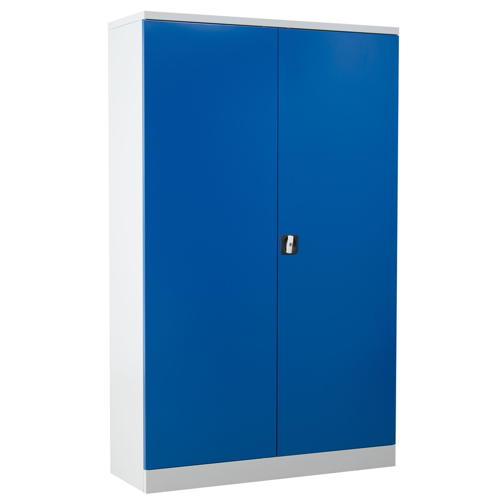 Produktabbildung Nr. 1: HEMMDAL Flügeltürschrank, HxBxT 1.950 x 1.200 x 420 mm, lichtgrau/enzianblau