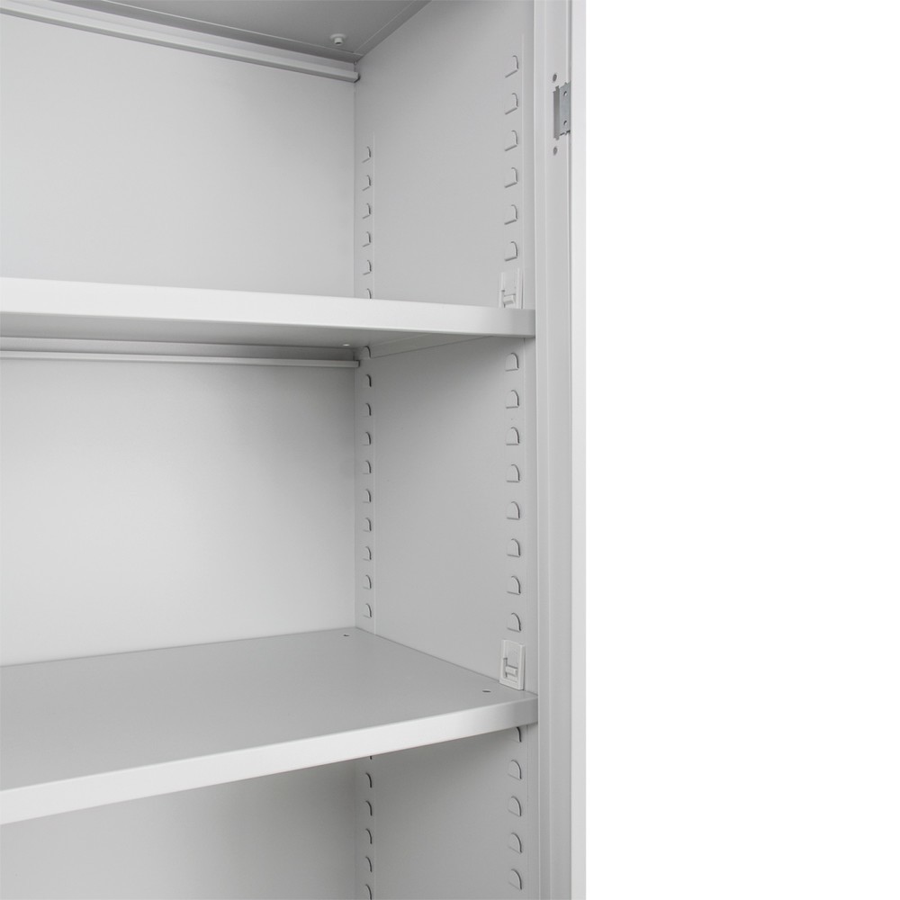 Produktabbildung Nr. 3: HEMMDAL Flügeltürschrank – 195 x 92 x 42 cm - Metallschrank in lichtgrau - 4 Fachböden höhenverstellbar