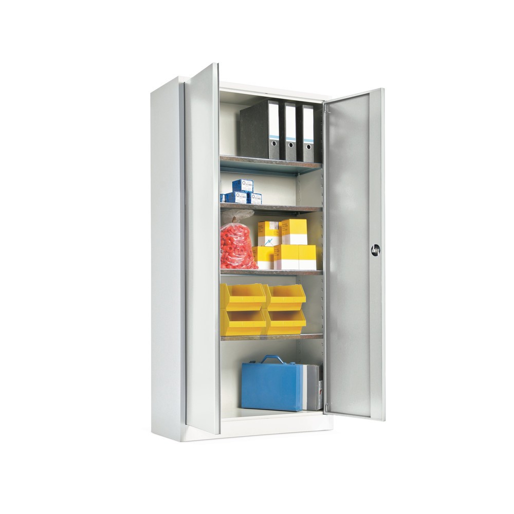 Produktabbildung: HEMMDAL Flügeltürschrank, Böden verzinkt, 2er Set, graue Türen