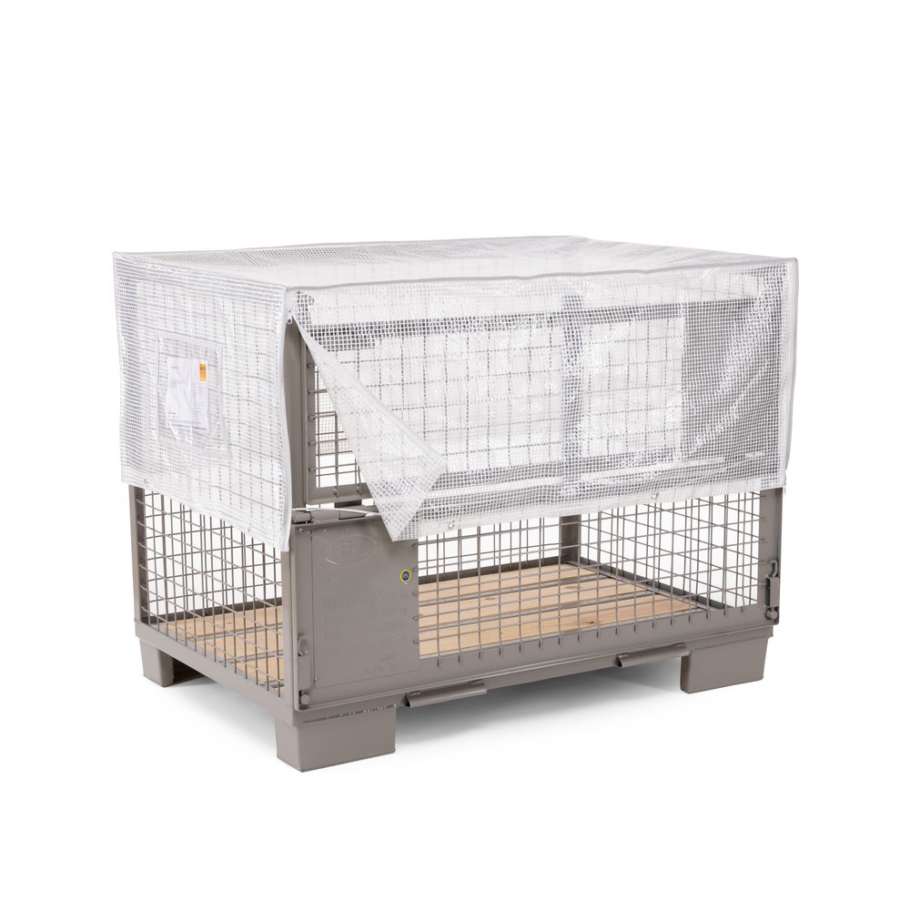 Produktabbildung Nr. 2: Restposten - Zwischenverkauf vorbehalten: HEMMDAL Gitterboxabdeckhaube Mesh, HxBxT 500 x 1.250 x 850 mm, 160 g/m², transparent