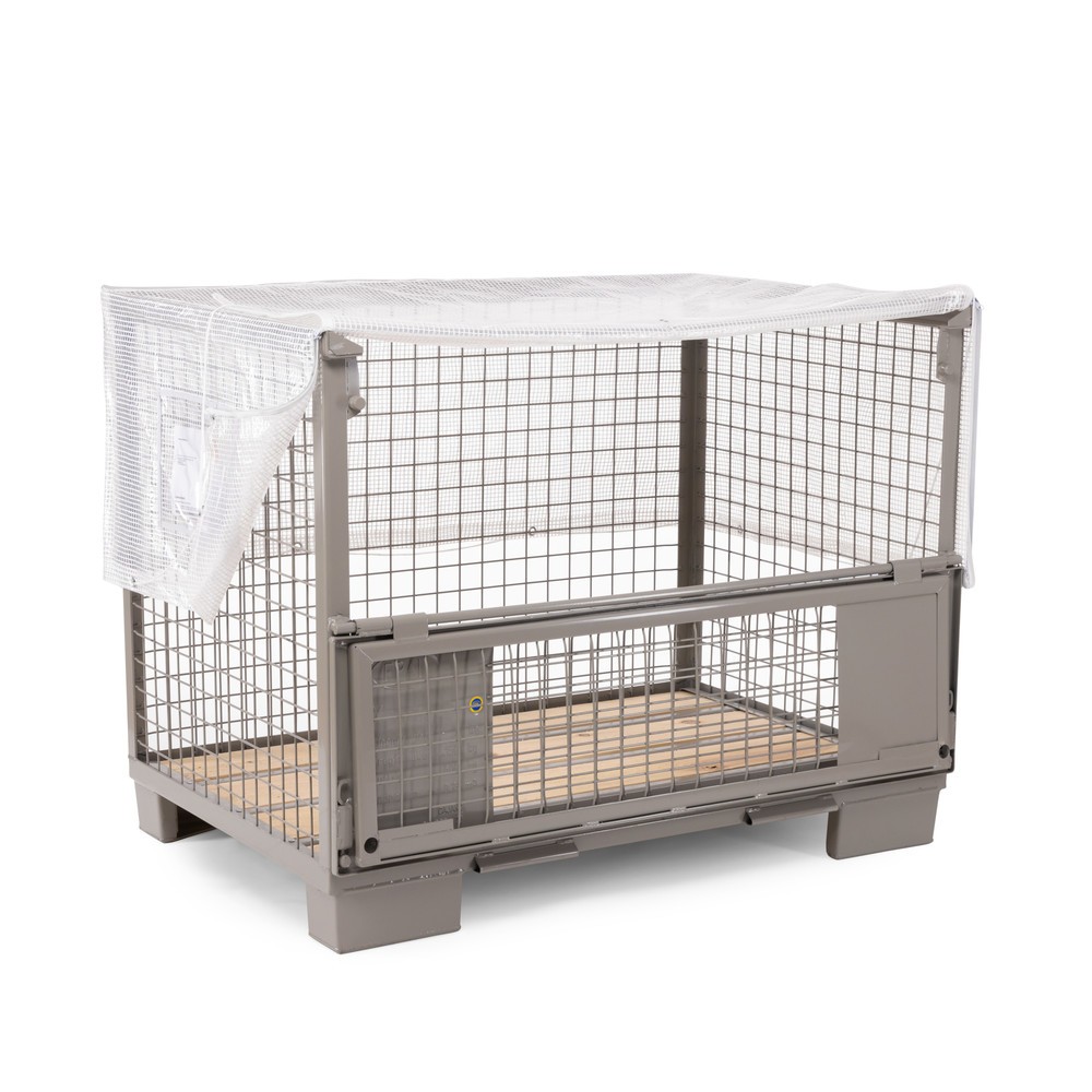 Produktabbildung Nr. 3: Restposten - Zwischenverkauf vorbehalten: HEMMDAL Gitterboxabdeckhaube Mesh, HxBxT 500 x 1.250 x 850 mm, 160 g/m², transparent