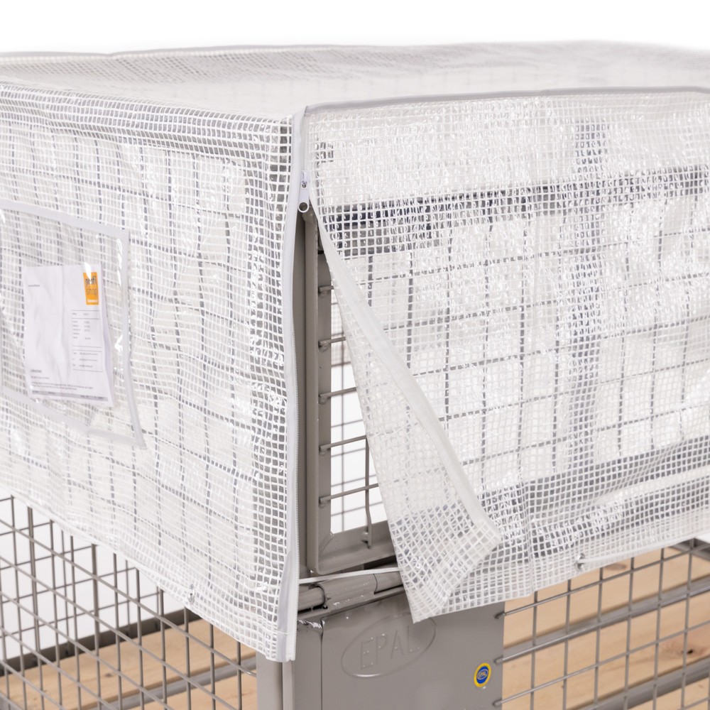 Produktabbildung Nr. 6: Restposten - Zwischenverkauf vorbehalten: HEMMDAL Gitterboxabdeckhaube Mesh, HxBxT 500 x 1.250 x 850 mm, 160 g/m², transparent