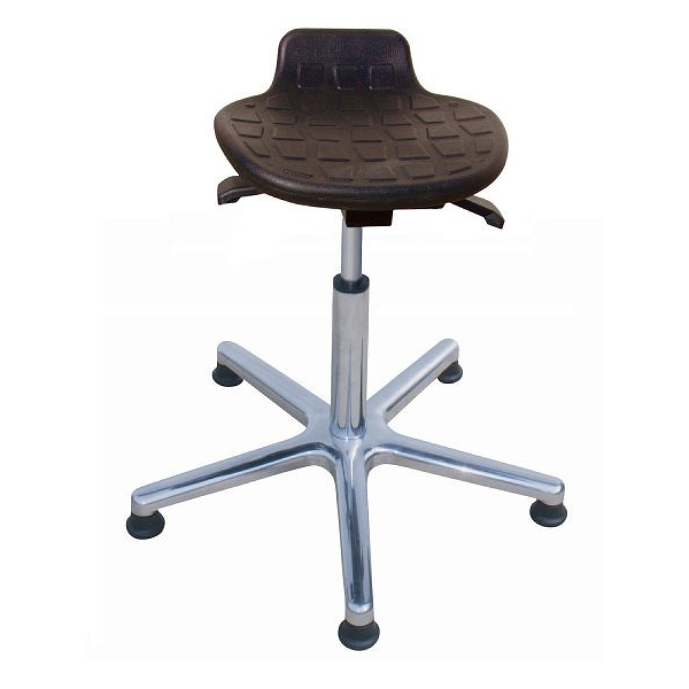 Produktabbildung Nr. 1: HEMMDAL Hocker Komfort, PU-Sitz, Sitzhöhe 570-820 mm, Aluminiumbasis, Bodengleiter