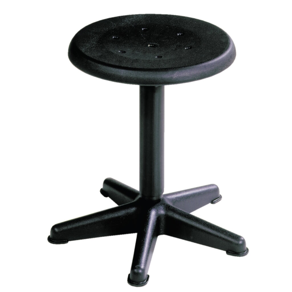 Produktabbildung: HEMMDAL Hocker, Sitz aus PP, Sitzhöhe 410-600 mm, Drehspindel, Kunststoffbasis, Bodengleiter