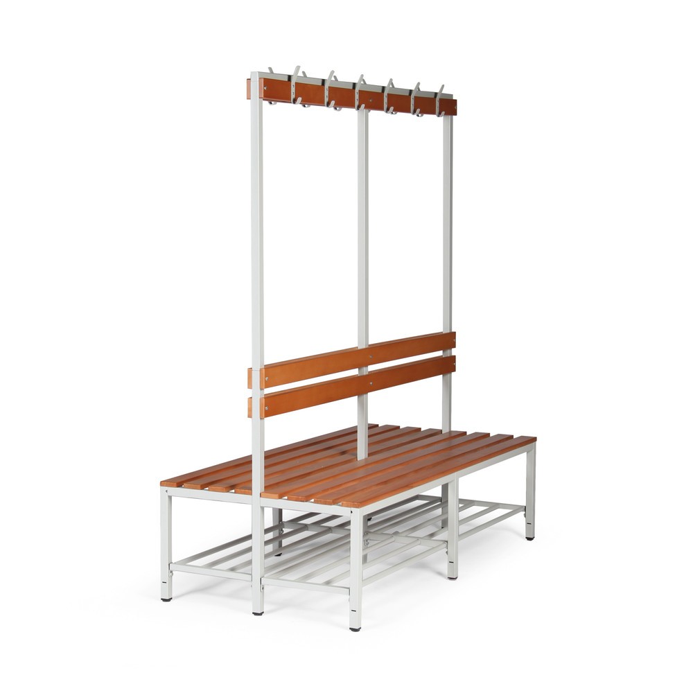 Productafbeelding nr. 1: HEMMDAL Kleedkamerzitbank, 2-zijdig, lengte 1.600 mm, 2 x 6 haken