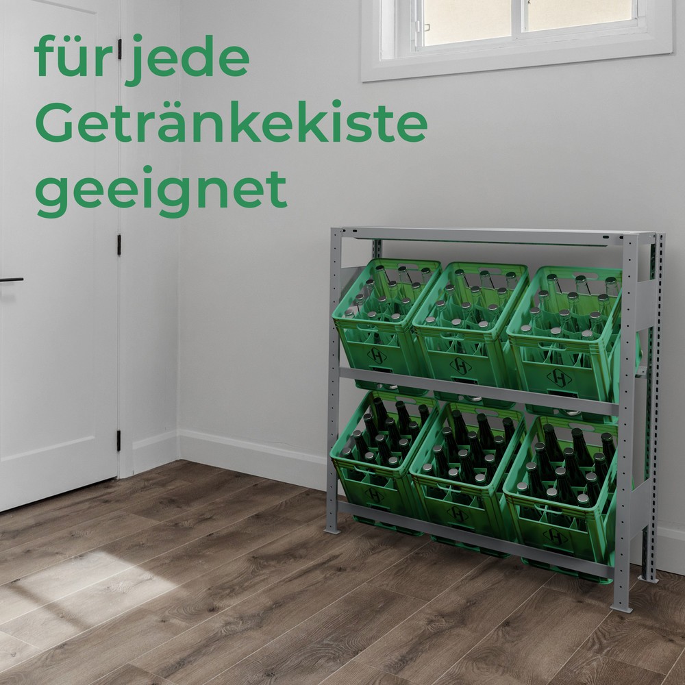 Produktabbildung Nr. 6: HEMMDAL PRO Getränkekistenregal, verzinkt – für 6 Kästen – Made in Germany