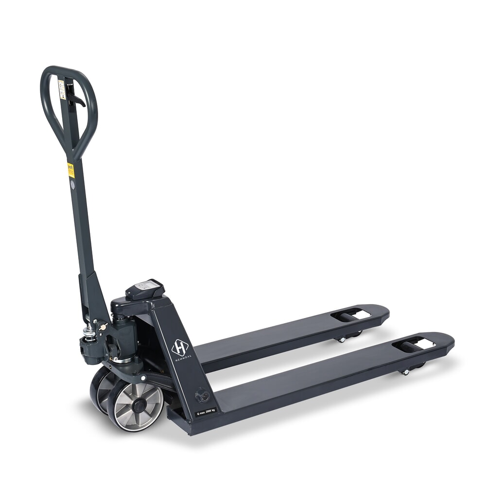 Product image: HEMMDAL PTM 2.0 Scale pallet truck with scale, load capacity 2,000 kg, 5 kg increments, single fork rollers