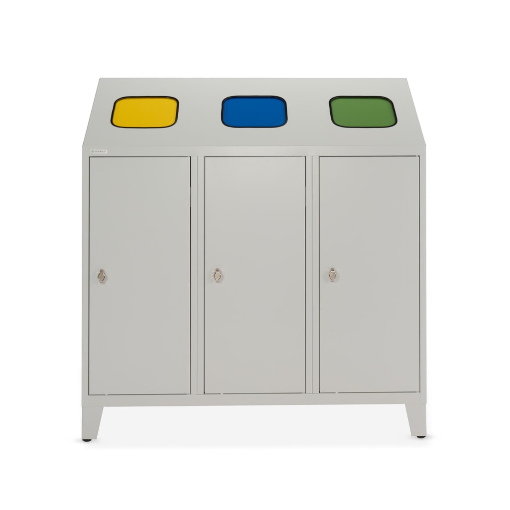 HEMMDAL Recycling-Abfallsammler Trio, mit 3 Innenbehältern, je 120 Liter Produktabbildung Nr. 7: HEMMDAL Recycling-Abfallsammler Trio, mit 3 Innenbehältern, je 120 Liter