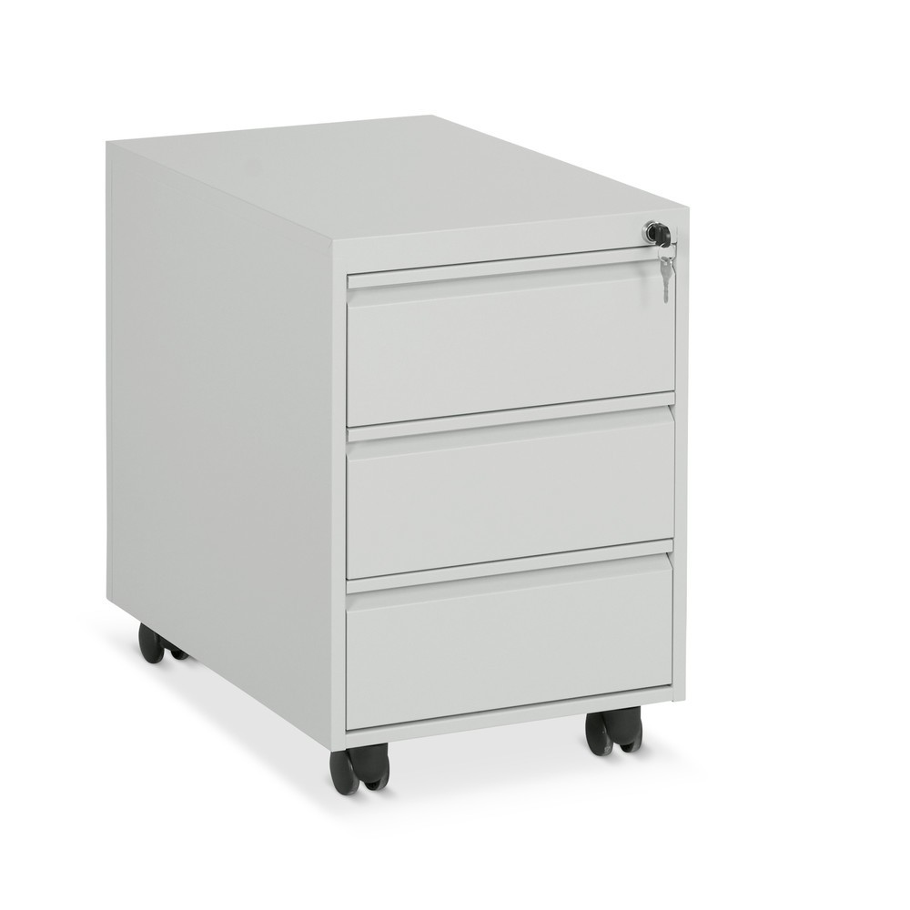 HEMMDAL Rollcontainer mit Zylinderschloss + Zentralverriegelung, 3 Schubladen, HxBxT 560 x 390 x 600 mm