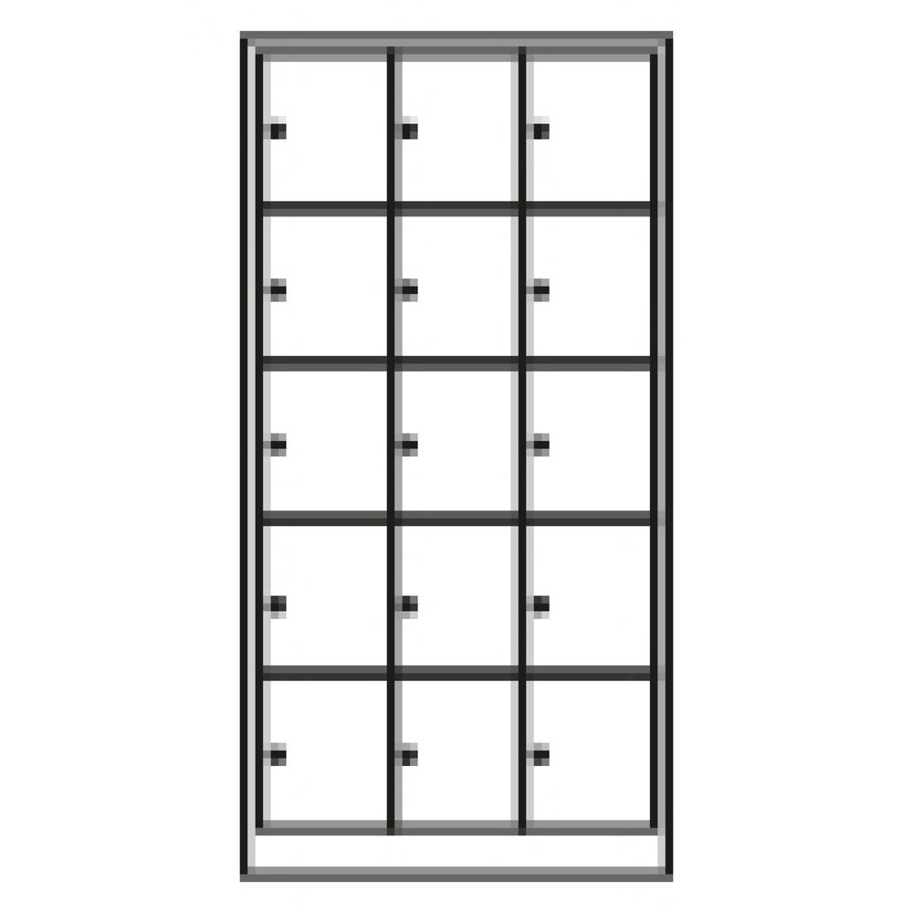 Produktabbildung Nr. 4: HEMMDAL Schließfachschrank, 3 x 5 Fächer, HxBxT 1.900 x 1.190 x 450 mm