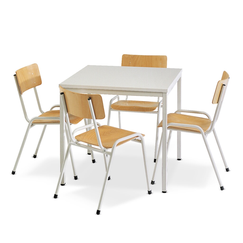 HEMMDAL Sitzgruppe, Tisch 800 x 800 mm + 4 Stühle Produktabbildung: HEMMDAL Sitzgruppe, Tisch 800 x 800 mm + 4 Stühle