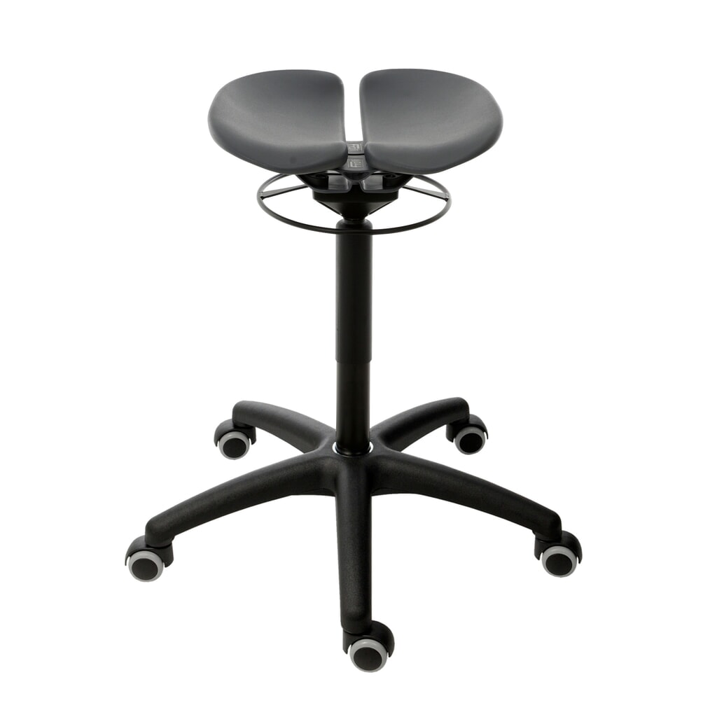 Produktabbildung: HEMMDAL Sitzschale auf Federelementen, Kunststoffsitz 2-geteilt, Sitzhöhe 500-680 mm, Rollen