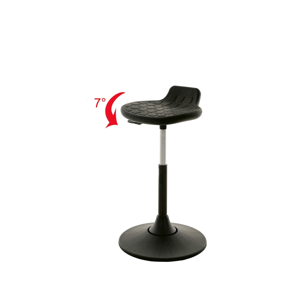 HEMMDAL Stehhocker, PU-Sitz mit Rückenstütze, Sitzhöhe 490-680 mm, Tellerfuß mit Schwenksitz Produktabbildung: HEMMDAL Stehhocker, PU-Sitz mit Rückenstütze, Sitzhöhe 490-680 mm, Tellerfuß mit Schwenksitz