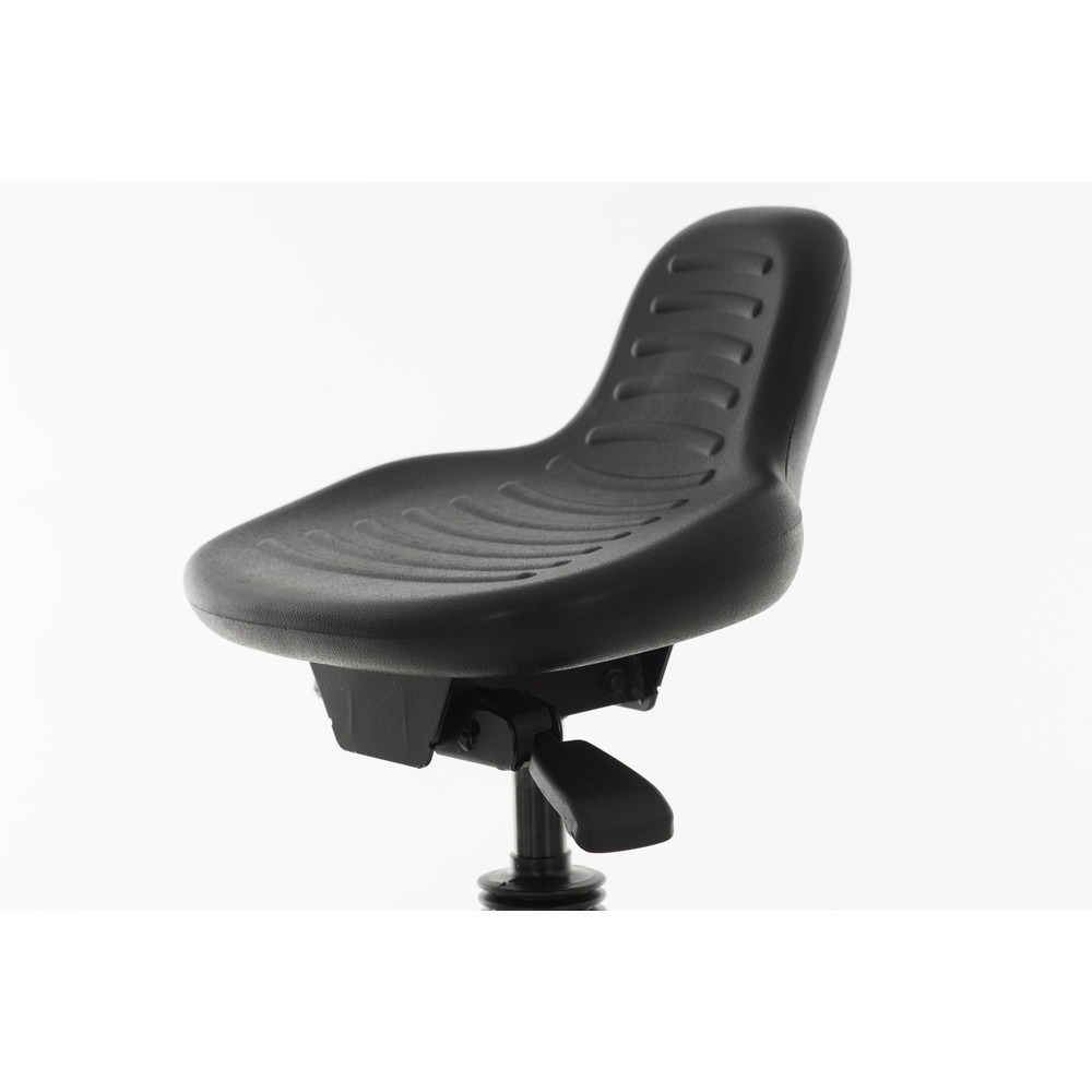 Produktabbildung Nr. 2: HEMMDAL Stehsitz, PU-Sitz mit Rückenstütze + Tragegriff, Sitzhöhe 580-840 mm, Bodengleiter