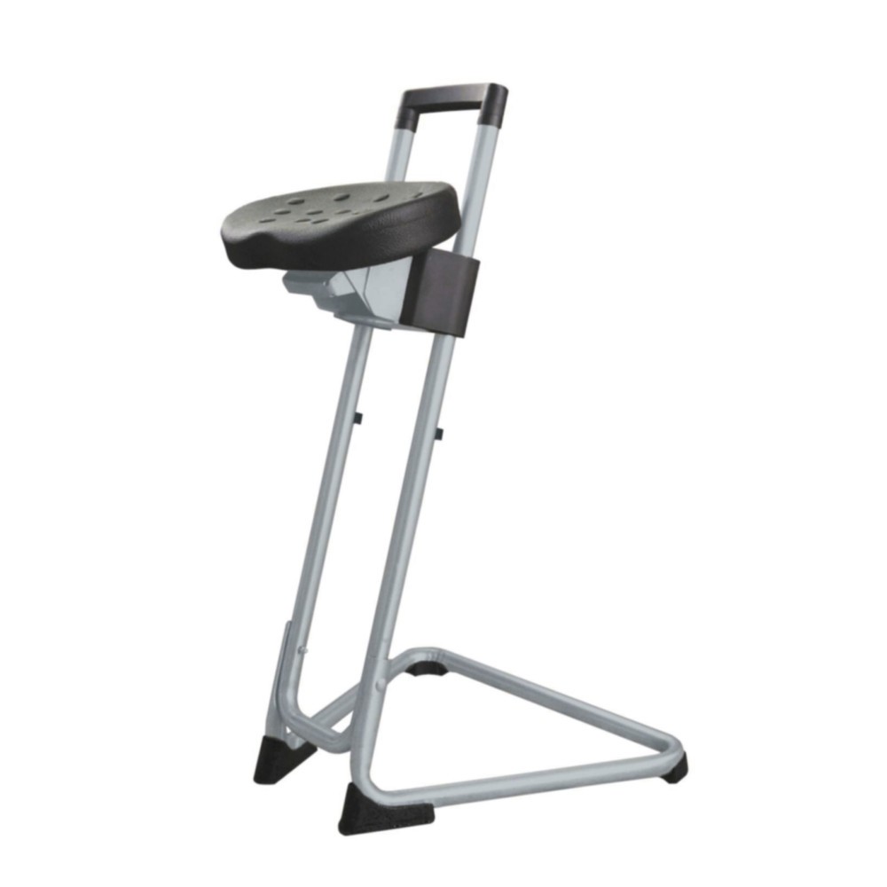 Número de imagen del producto 1: Taburete HEMMDAL, asiento confort de PU giratorio e inclinable, altura de asiento de 600-850 mm, gris claro