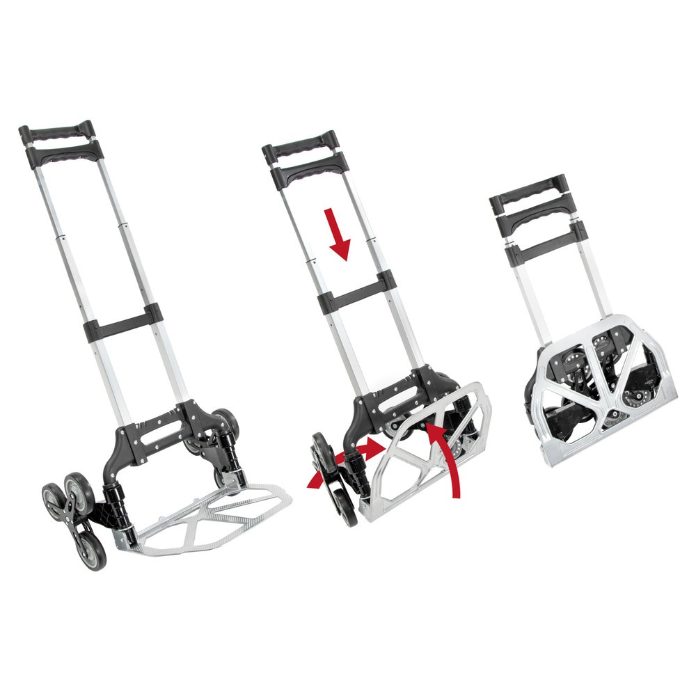Produktabbildung Nr. 5: HEMMDAL Treppen-Transportkarre, klappbar, 3-armiger Radstern, TK 80/50 kg, Schaufel BxT 385 x 280 mm