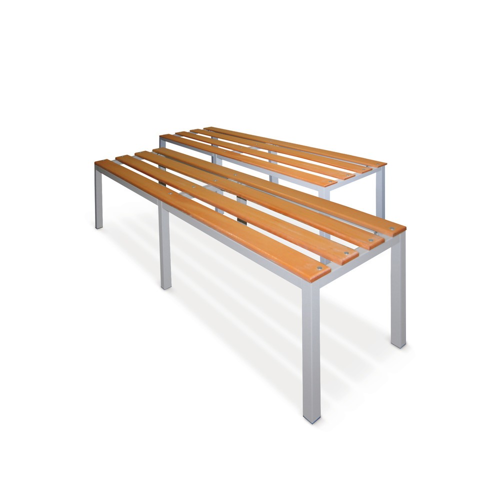 Produktabbildung: HEMMDAL Umkleidesitzbank mit Sitzfläche aus Hartholz, Länge 1.200 mm