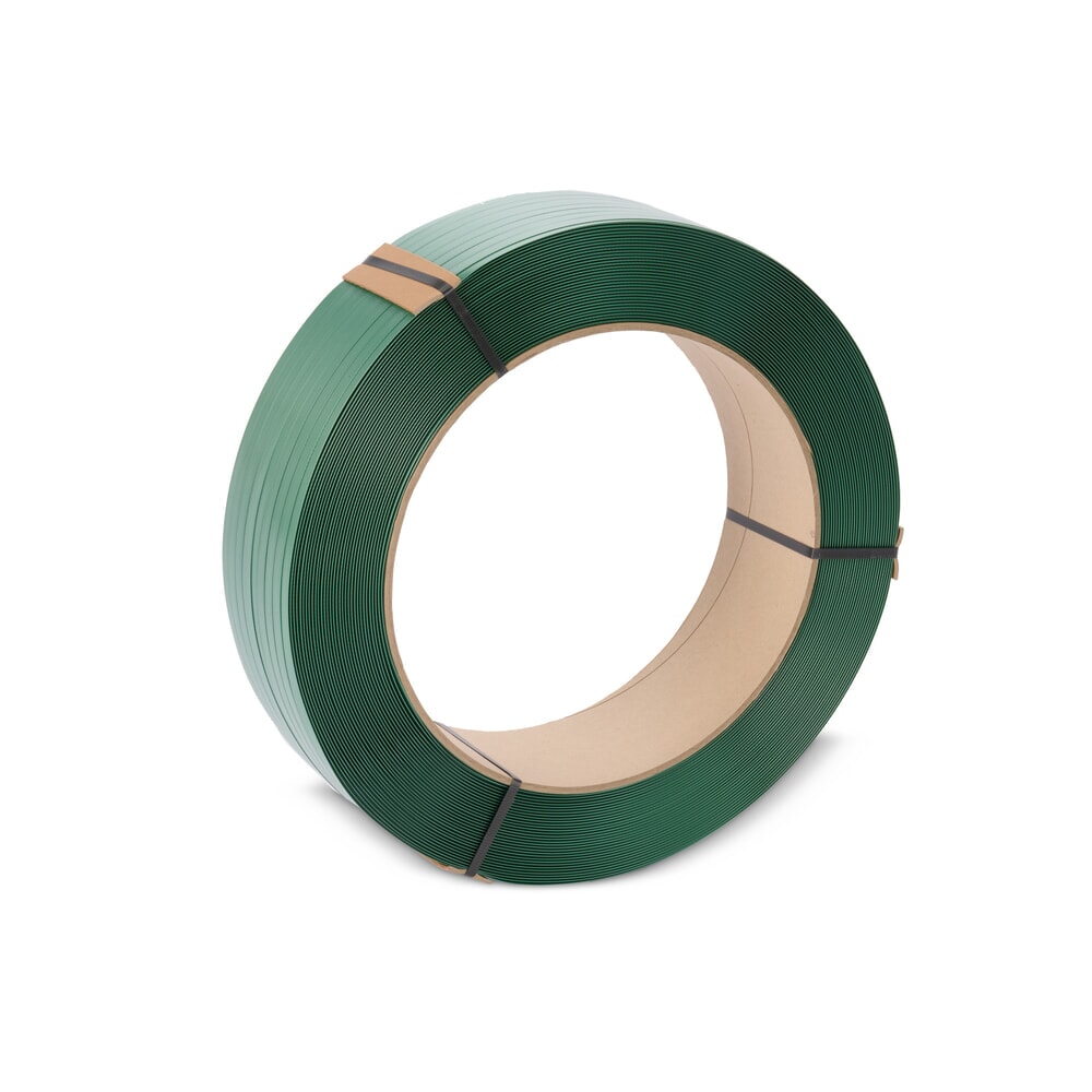 Produktabbildung: HEMMDAL Umreifungsband aus PET, gewaffelt/geprägt, 16 mm x 1.750 lfm., Kern-Ø 406 mm, Stärke 0,68 mm, 100% recyclingfähig