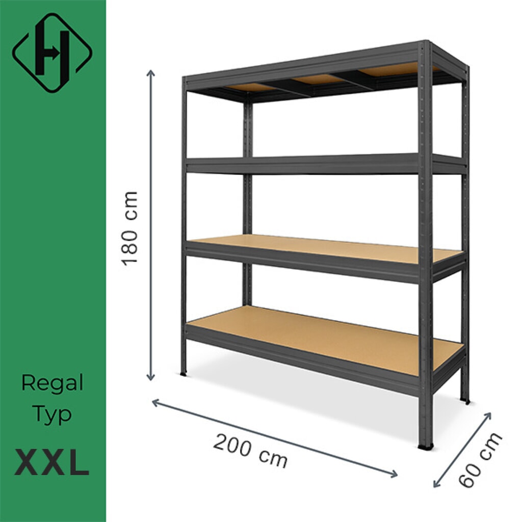 HEMMDAL Weitspannregal, Fachlast 500 kg, graphitgrau, HxBxT 1.770 x 2.000 x 600 mm Produktabbildung Nr. 4: HEMMDAL Weitspannregal, Fachlast 500 kg, graphitgrau, HxBxT 1.770 x 2.000 x 600 mm