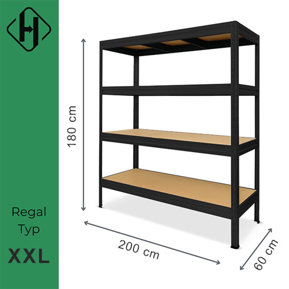 Produktabbildung Nr. 3: HEMMDAL Weitspannregal, Fachlast 500 kg, schwarz, HxBxT 1.770 x 2.000 x 600 mm