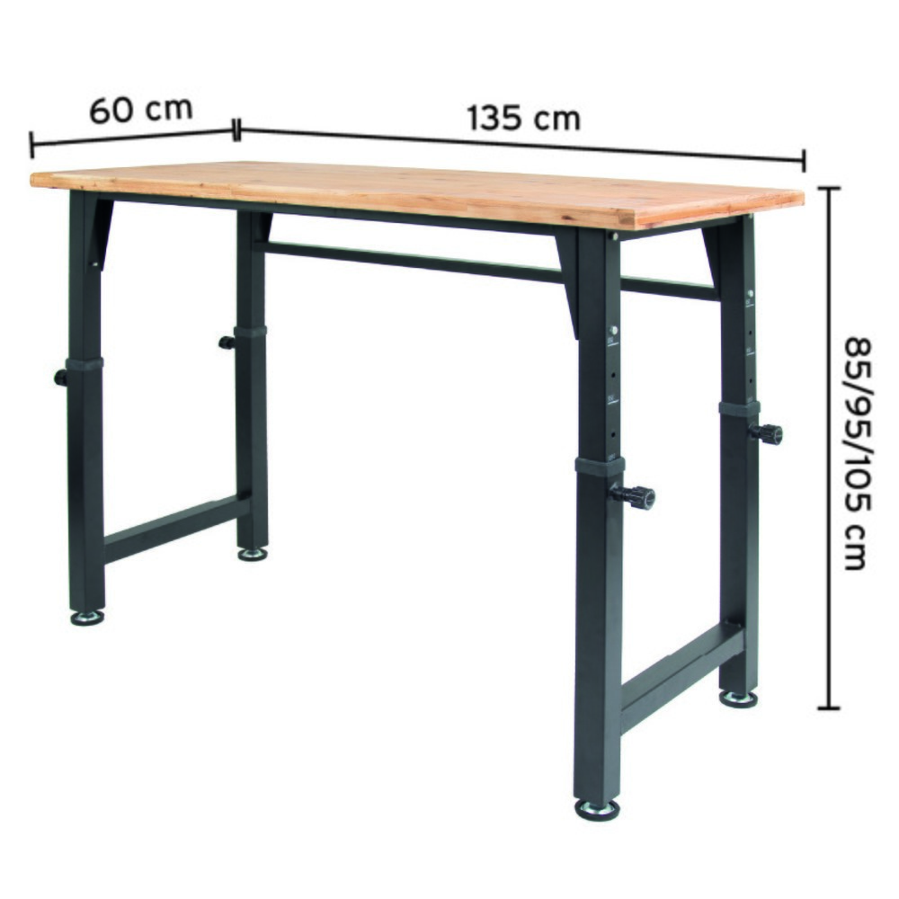 Produktabbildung Nr. 3: HEMMDAL Werkbank, höhenverstellbar, TK 200 kg