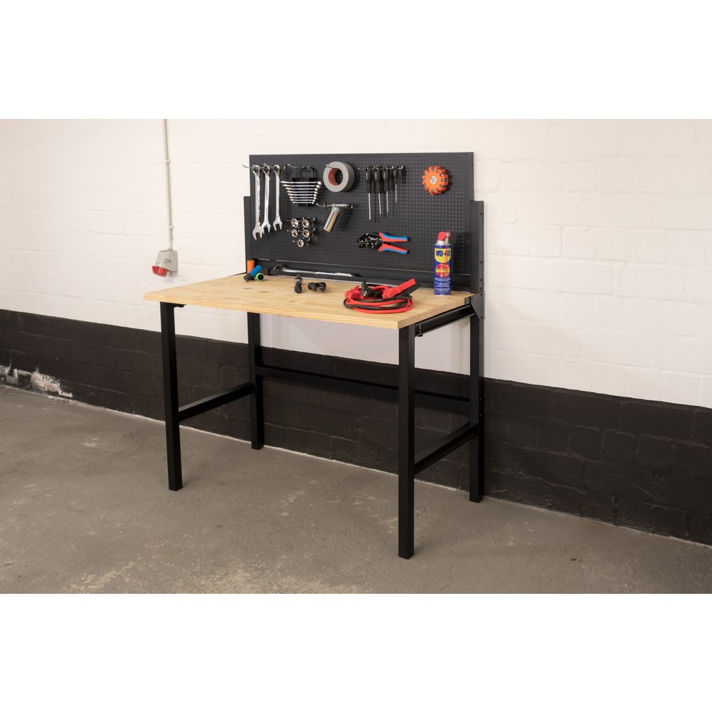 Produktabbildung Nr. 9: HEMMDAL Werkbank, klappbar, TK 150 kg, Lochwand inkl. 10 Haken