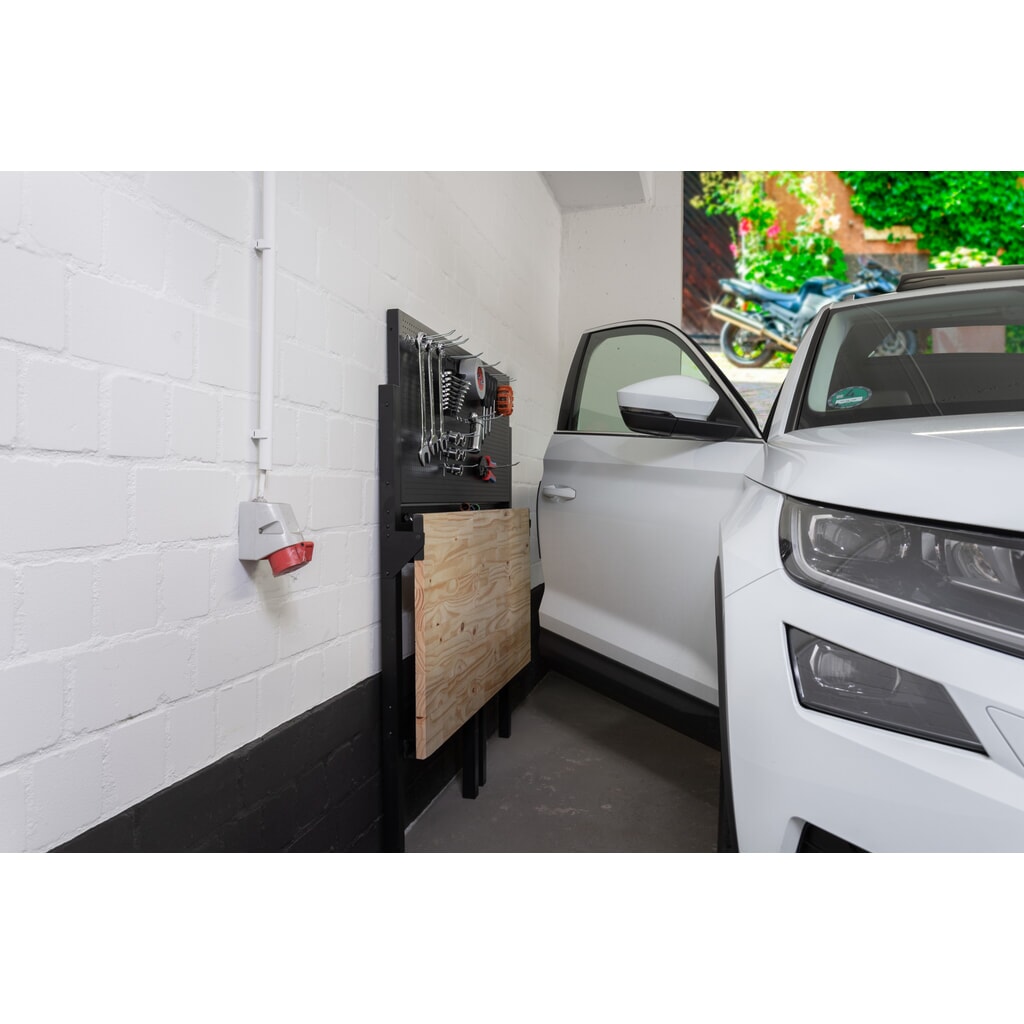 Produktabbildung Nr. 11: HEMMDAL Werkbank, klappbar, TK 150 kg, Lochwand inkl. 10 Haken