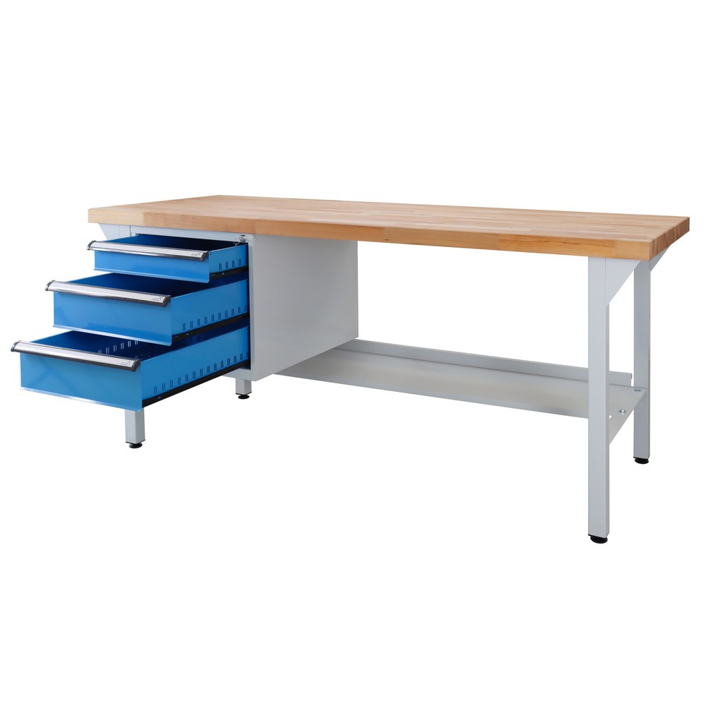 Produktabbildung Nr. 2: HEMMDAL Werkbank Typ XL, mit 3 Schubladen – bis 300 kg – Arbeitstisch Made in EU