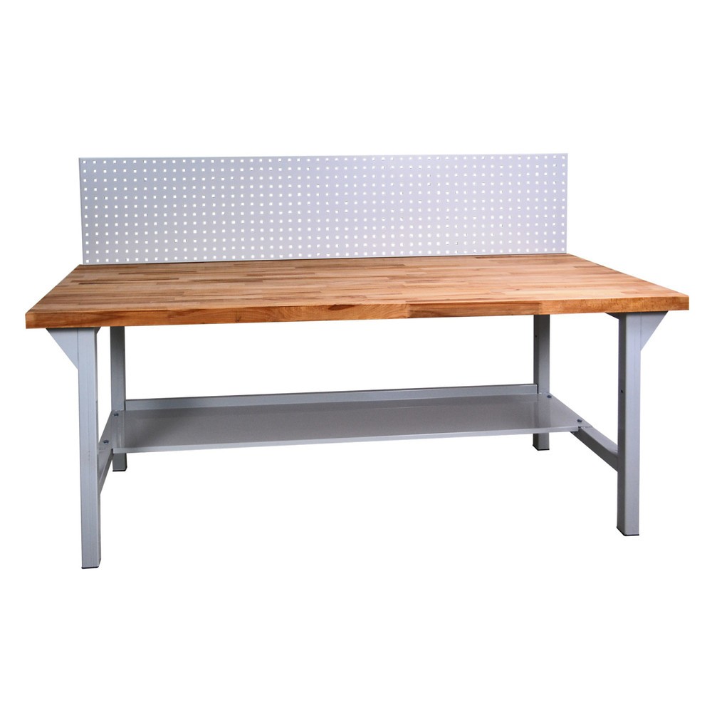 Produktabbildung: HEMMDAL Werkbank Typ XL mit Lochwand, 200 x 85 x 75 cm – Arbeitstisch Made in EU