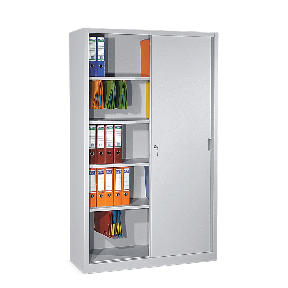 Product afbeelding: HEMMDAL Werkplaatsschuifdeurkast, 5 OH, hxbxd 1.950 x 1.200 x 450 mm, legborden verzinkt