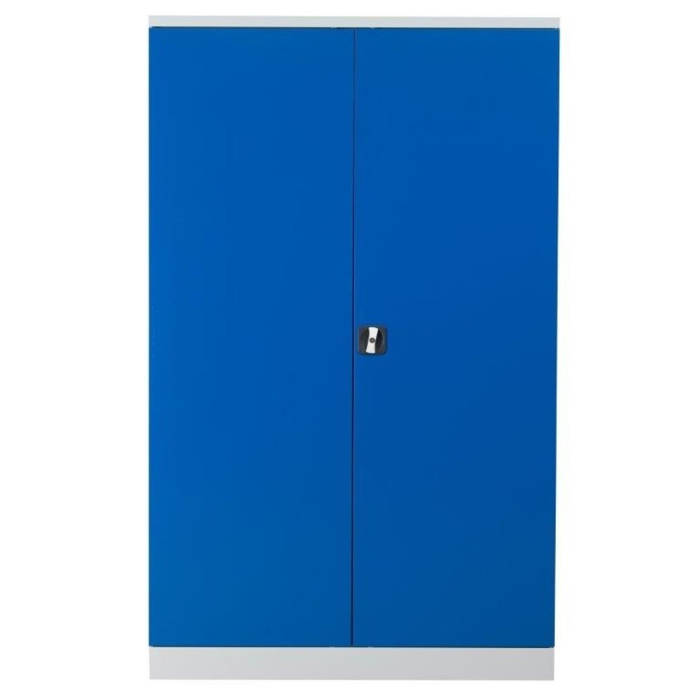Produktabbildung Nr. 1: HEMMDAL Werkstatt-Flügeltürschrank, HxBxT 1.950 x 1.200 x 500 mm, lichtgrau/enzianblau