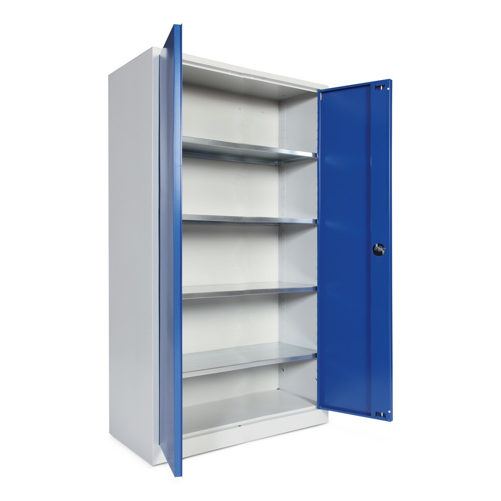 Produktabbildung Nr. 2: HEMMDAL Werkstatt-Flügeltürschrank, HxBxT 1.950 x 1.200 x 600 mm, lichtgrau/enzianblau