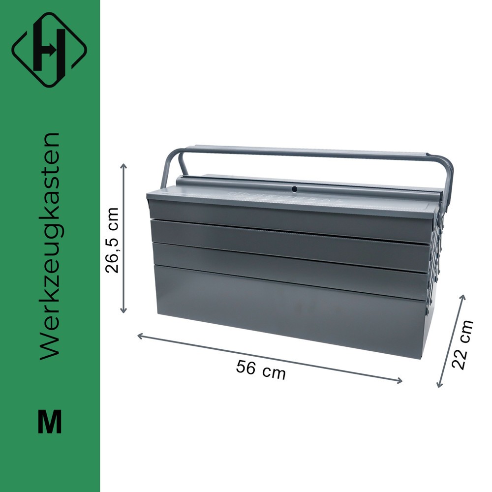 Produktabbildung Nr. 4: HEMMDAL Werkzeugkasten leer, anthrazit – 56 x 22 x 26,5 cm – Made in EU