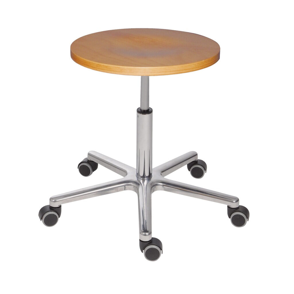 HEMMDAL XXL-Drehhocker, Sitz aus Buche, Sitzhöhe 470-650 mm, Rollen Produktabbildung: HEMMDAL XXL-Drehhocker, Sitz aus Buche, Sitzhöhe 470-650 mm, Rollen