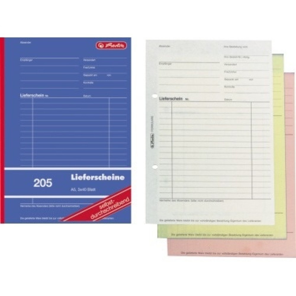 Produktabbildung: Herlitz Lieferschein 205 883546 DIN A5 sd 3x40Blatt