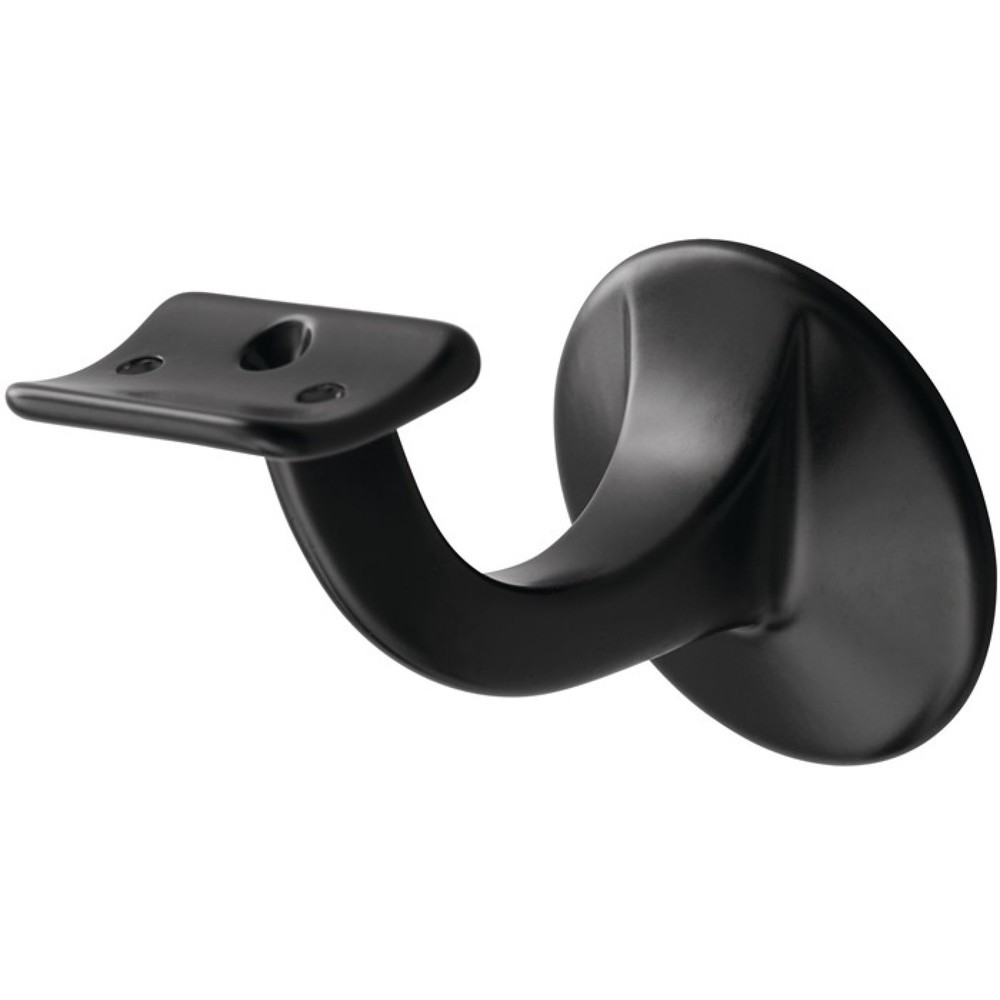 HERMETA Handlaufträger 3501, Durchmesser Wandplatte 56 mm, Aluminium kunststoffbeschichtet schwarz, gewölbte Auflage Produktabbildung: HERMETA Handlaufträger 3501, Durchmesser Wandplatte 56 mm, Aluminium kunststoffbeschichtet schwarz, gewölbte Auflage